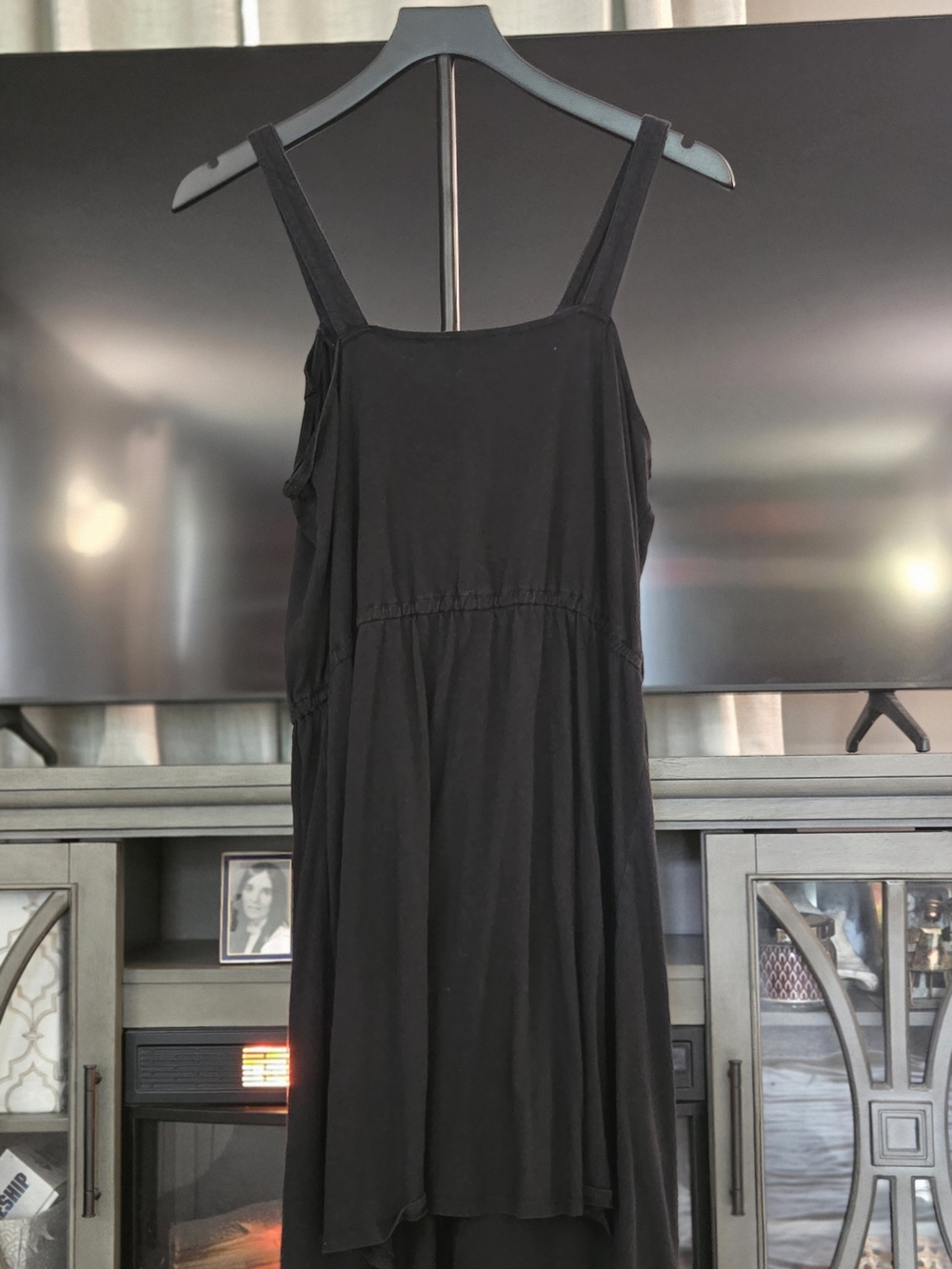 Express Black Ruffle Front Midi Dress - Picture 3 of 4